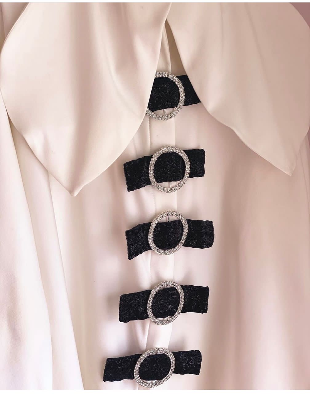 CRYSTAL Brooch Blouse